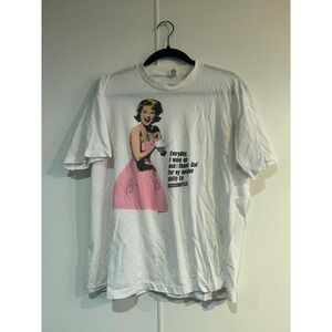 Vintage Stanley Desantis‎ Shirt Mens Large White Audrey Hepburn Graphic Tee 90s